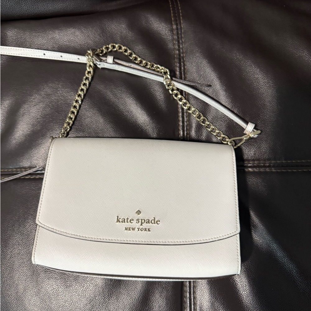Kate Spade Cream Crossbody Bag with Gold Chain
